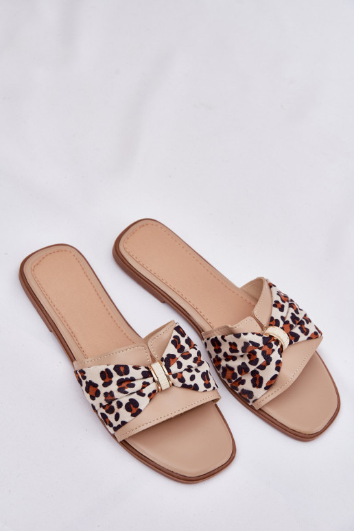 sieviešu čības ar platiem papēžiem ar bantītēm smilšu krāsas Avenza