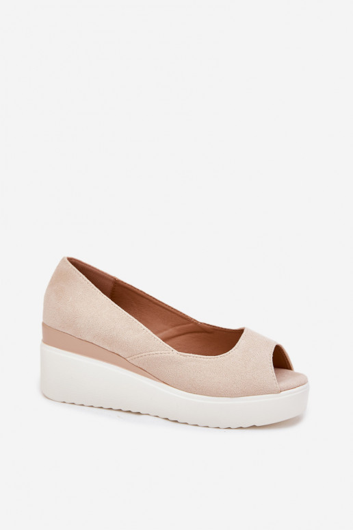 Sieviešu basenes Uz Ķīļa Z Eko zamšādau Ziloņkaula krāsas Velira