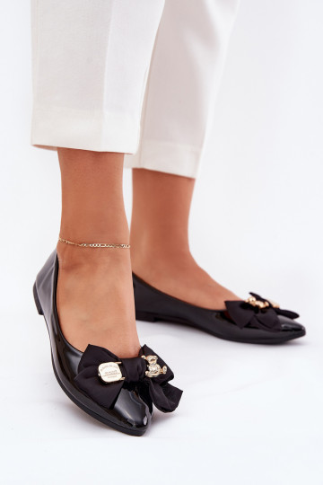 Lakotas balerīnas ar bantītēm I Złotą Broszką melnas krāsas Rivona