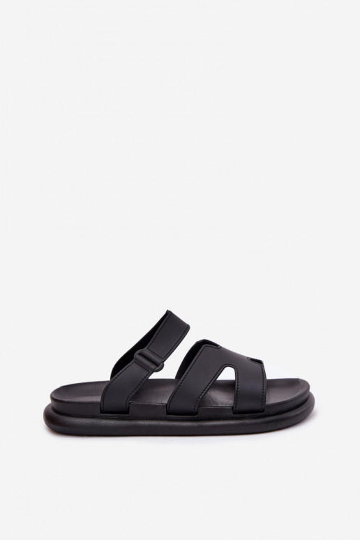 Gumijas sieviešu čības ar siksniņām melnas krāsas Tavirae