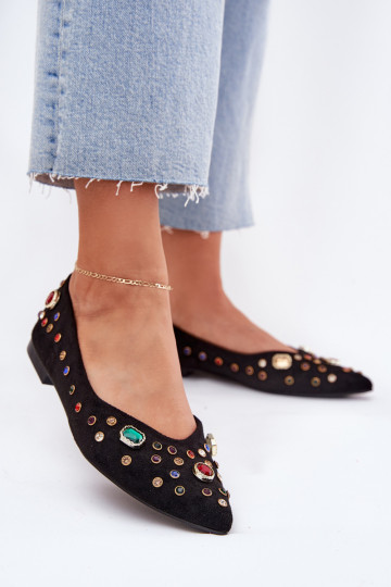 Balerīnas Sieviešu Dekorētas Kryształkami melnas krāsas Valena