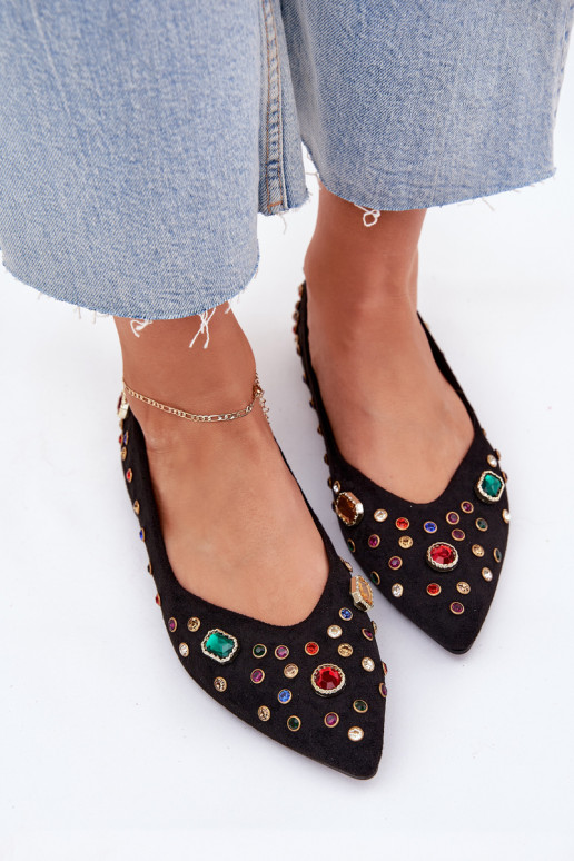 Balerīnas Sieviešu Dekorētas Kryształkami melnas krāsas Valena