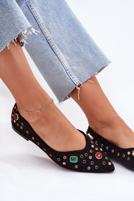 Balerīnas Sieviešu Dekorētas Kryształkami melnas krāsas Valena