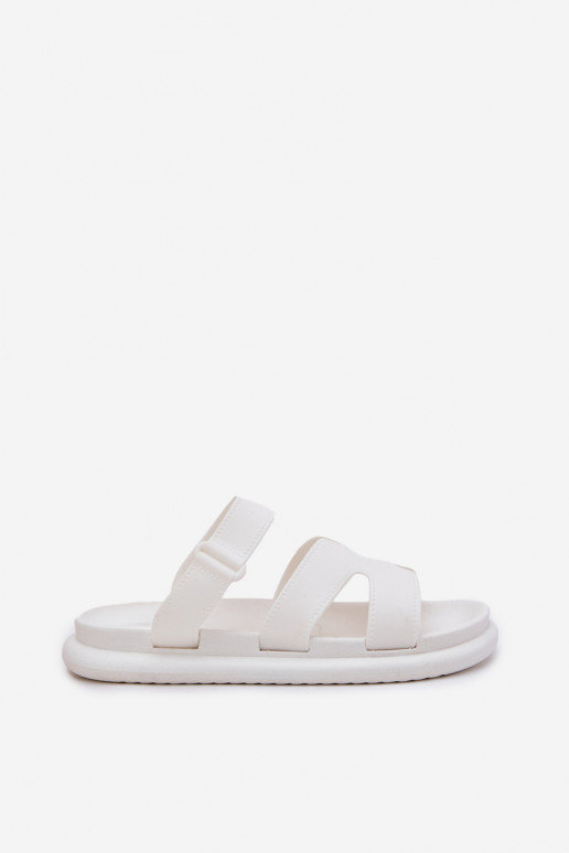 Gumijas sieviešu čības ar siksniņām baltas krāsas Tavirae