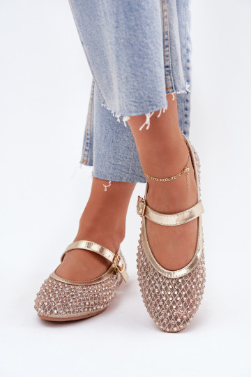 Dekorētas Balerīnas Sieviešu ar siksniņām I ar sprādzēm Zelta krāsas Avirae 2