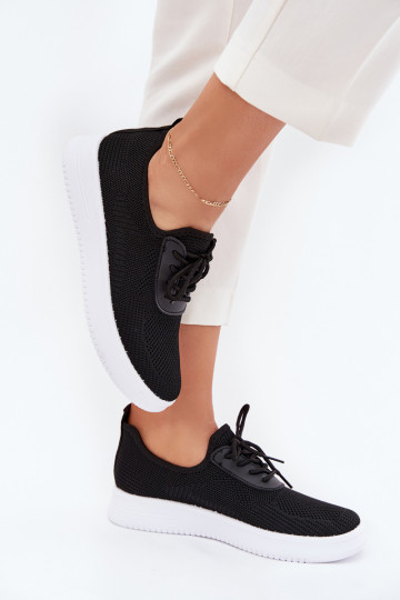 Auduma Paslīdēt uz sporta apavi ar platformu Sieviešu melnas krāsas Kalyra