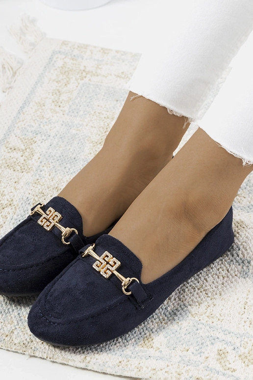 Tumši zili mokasīni ar sprādzi,...