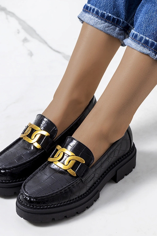 Melni mokasīni uz augstas zole, „Zanen"