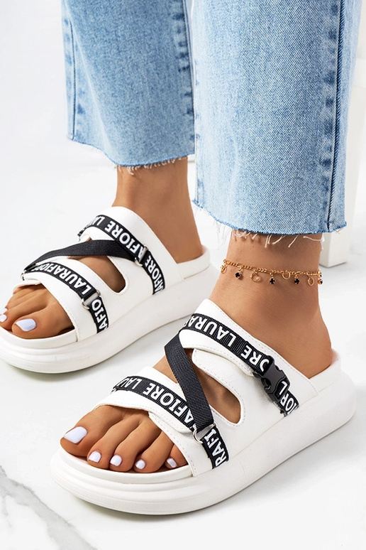 Baltas Kogil platformas flip-flops