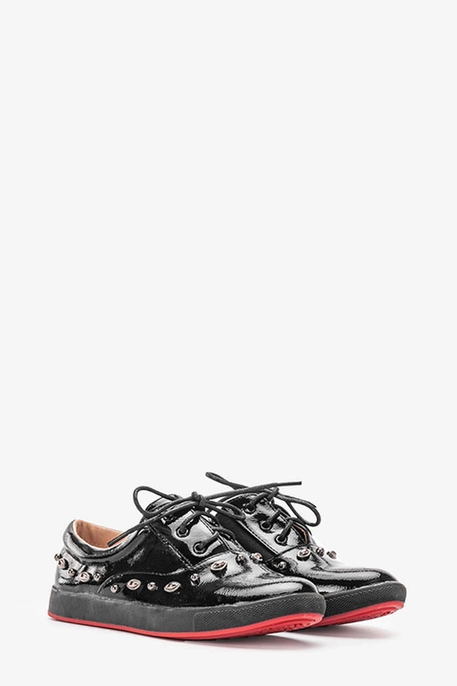 Mikaela melnas lakādas bērnu kedas