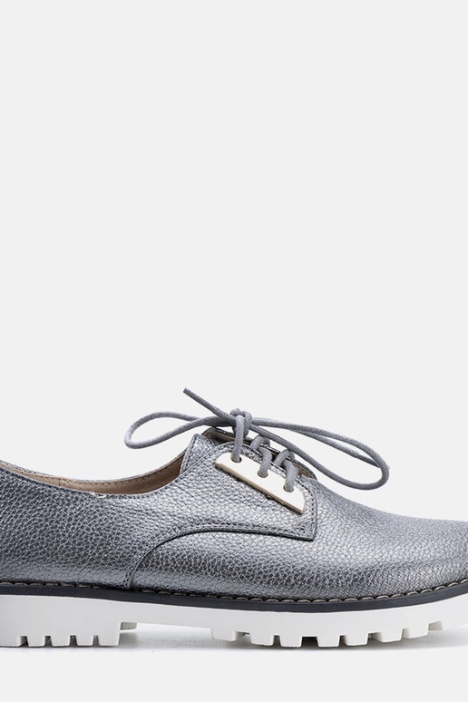 Pelēki spīdīgi bērnu apavi Runa