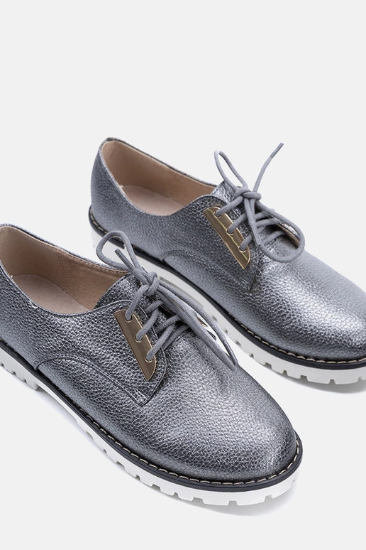 Pelēki spīdīgi bērnu apavi Runa