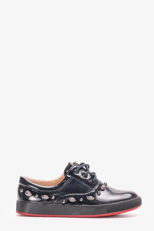 Tumši zilas lakādas Fatna bērnu kedas