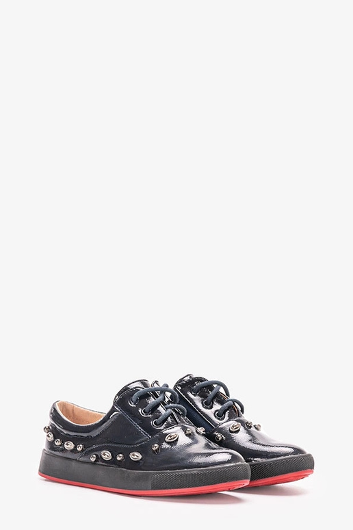 Tumši zilas lakādas Fatna bērnu kedas