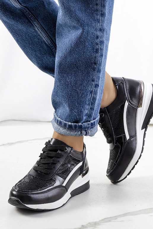 Melnas Veloso ādas kedas