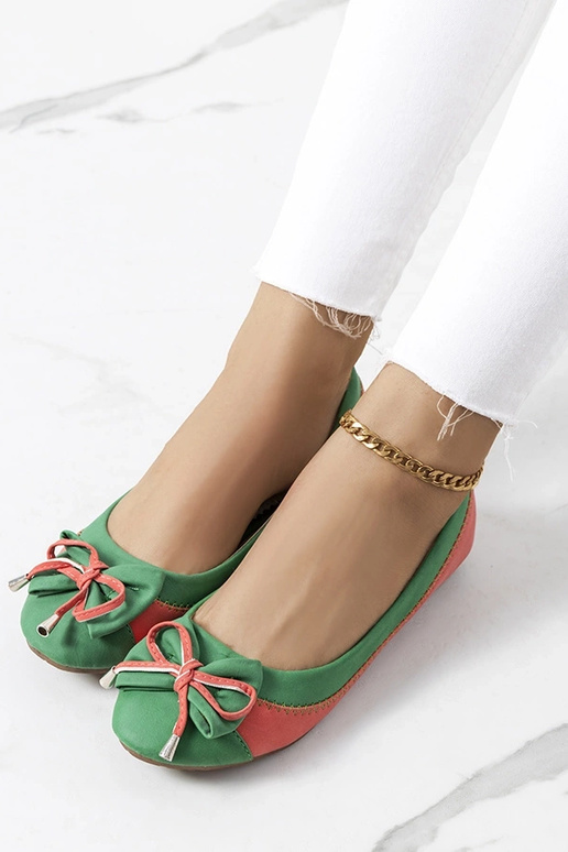 Zaļie Eske Bow Ballet Flats