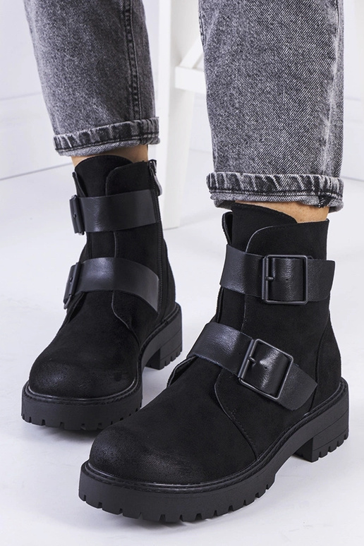 Melni mākslīgās zamšādas apavi Leurbost