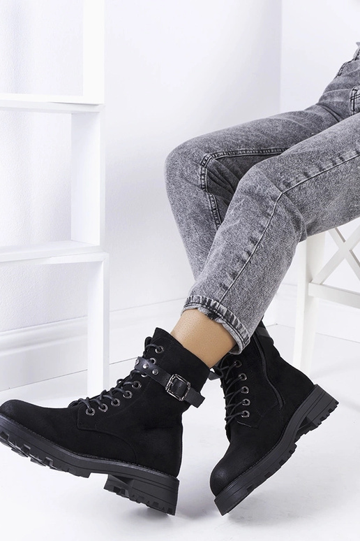 Melni sieviešu šņorzābaki Narnclaedra