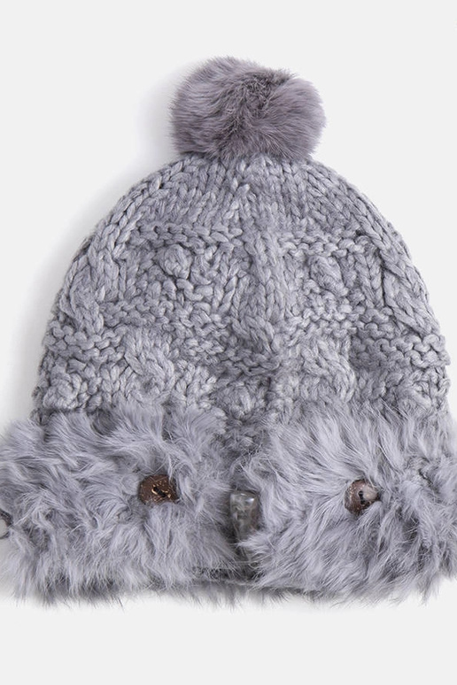 Pelēka kažokādas cepure Danna