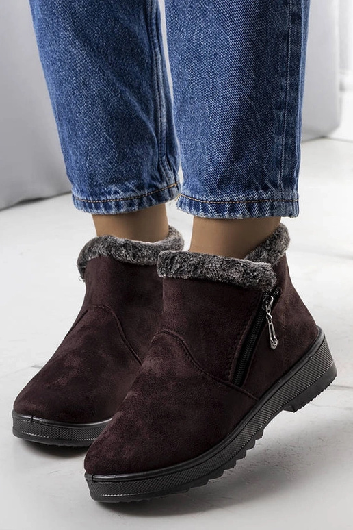 Brūni siltināti sniega zābaki ar...