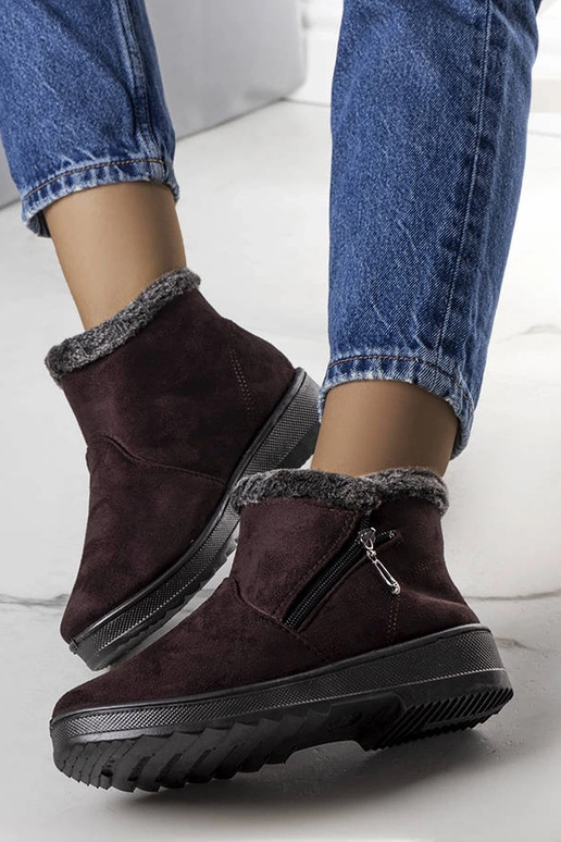 Brūni siltināti sniega zābaki ar...