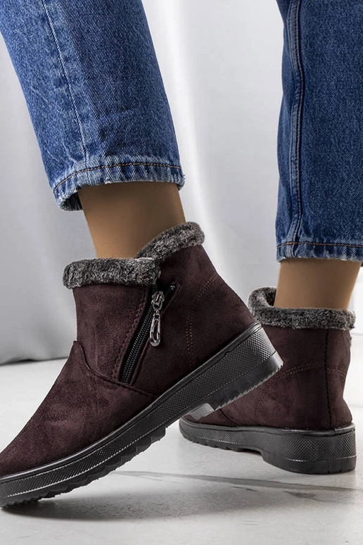 Brūni siltināti sniega zābaki ar...