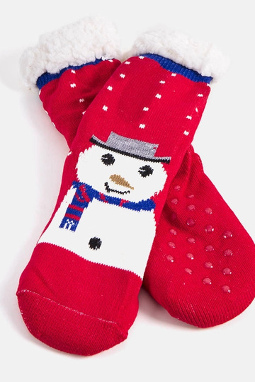 Sarkanas izolētas zeķes ar Challi the Snowman 2