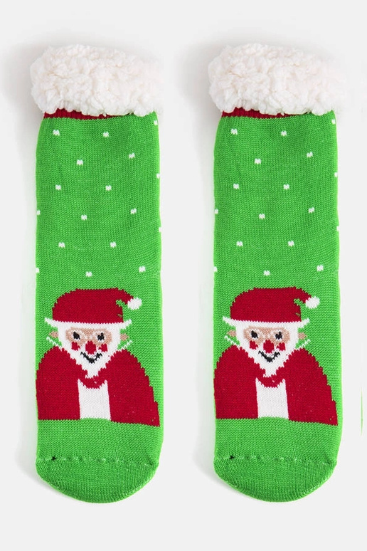 Zaļas ziemas zeķes ar Ziemassvētku...