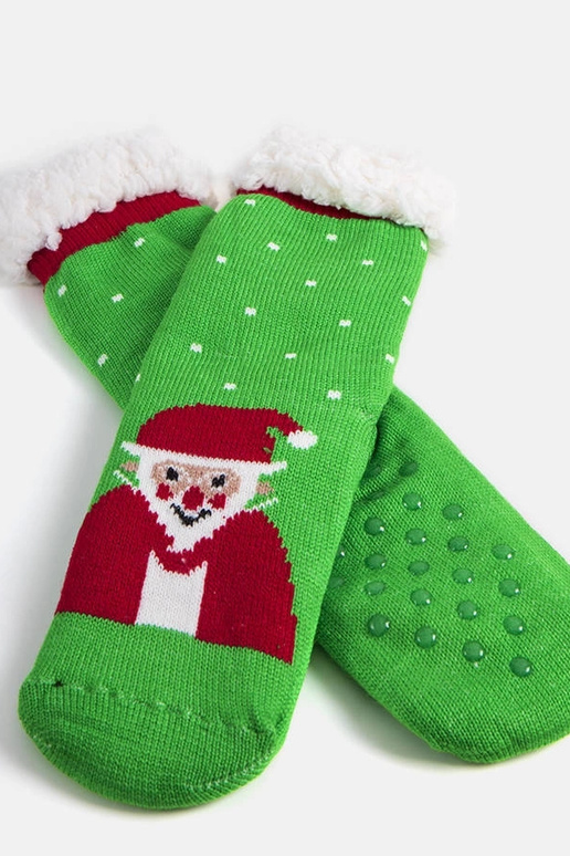 Zaļas ziemas zeķes ar Ziemassvētku...