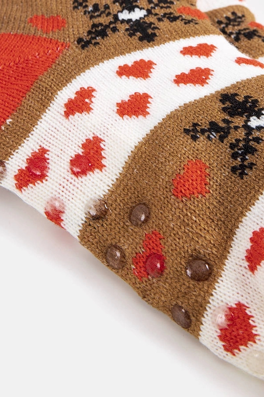 Brūnas un oranžas Grondi ziemas zeķes