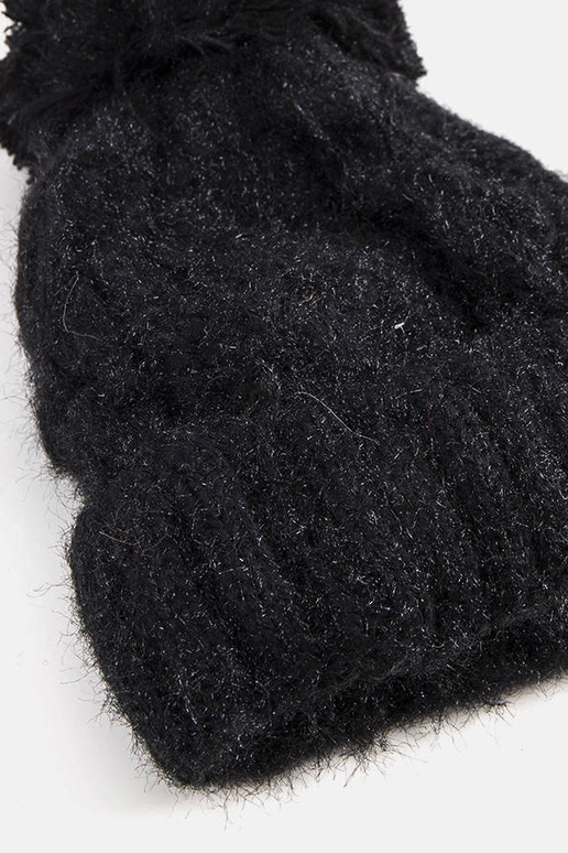 Karloti Black Pompom Cepure