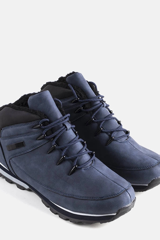 Tumši zilas ziemas pārgājienu apavi,...