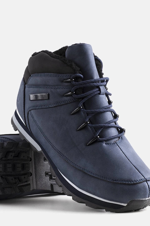 Tumši zilas ziemas pārgājienu apavi,...