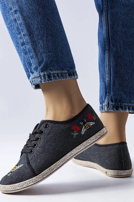 Malia Black Glitter Espadrilles