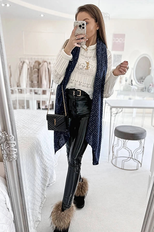 Khalil tumši zila punktveida šalle