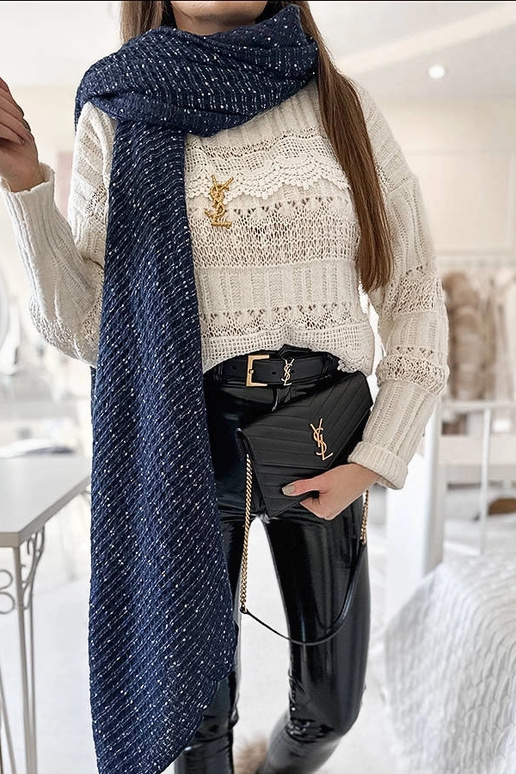 Khalil tumši zila punktveida šalle