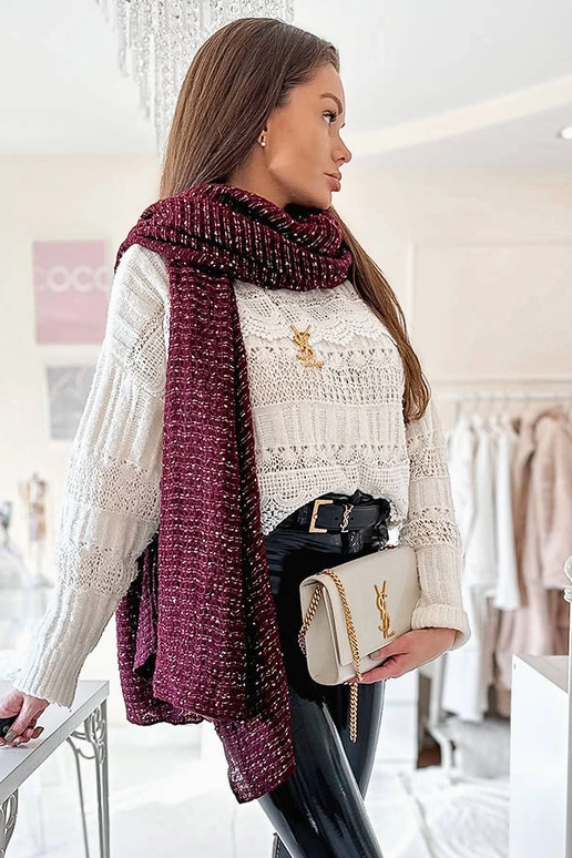 Khalil Burgundy Polka Dot Šalle