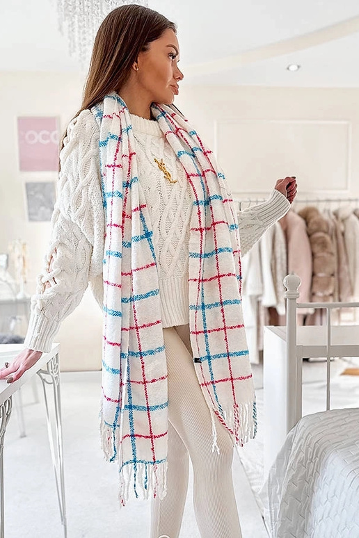 Reičelas baltā rūtainā šalle