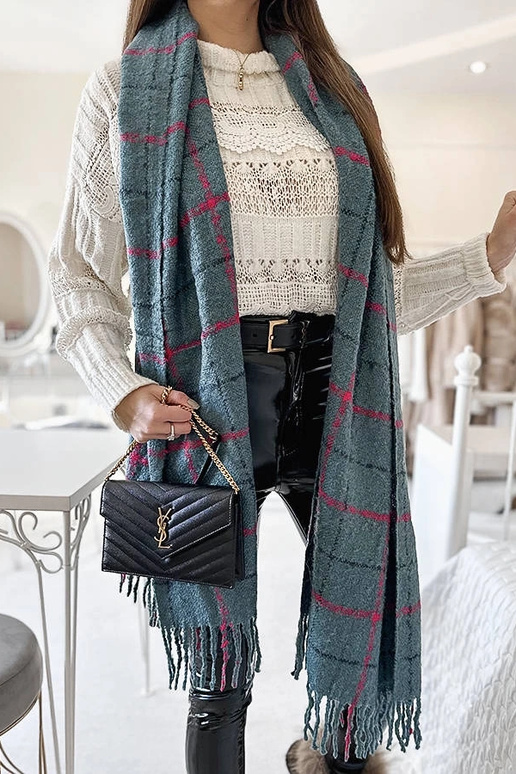 Reičelas zilā rūtainā šalle