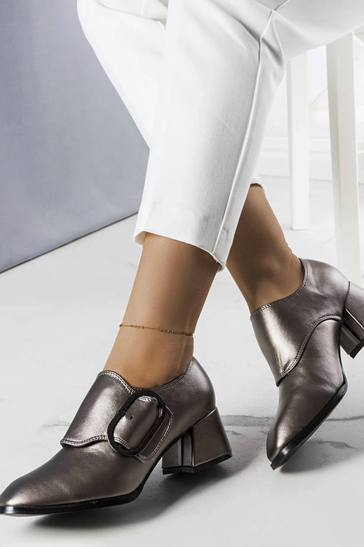 Ailani pelēko bloku papēžu pumpas