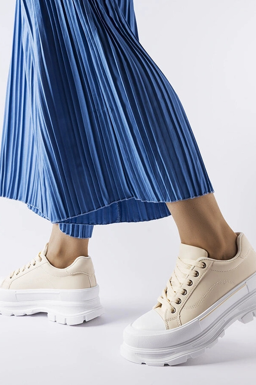 Bēšas augstas platformas kedas Kari