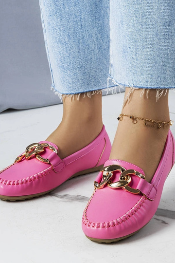 Rozā loafers ar ķēdīti Norma