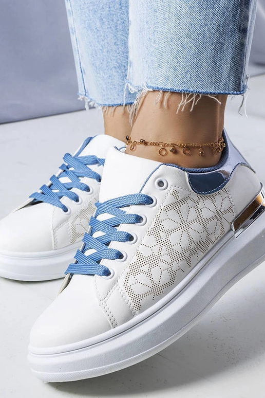 Erinas baltas un zilas perforētas kurpes