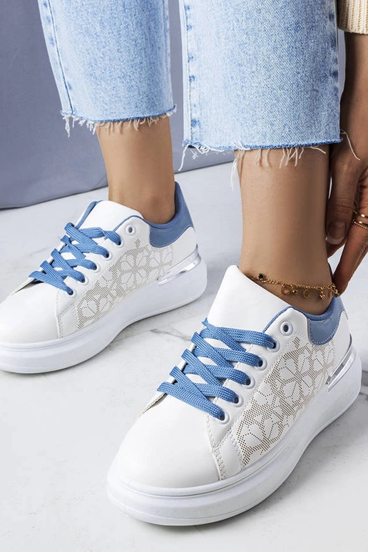 Erinas baltas un zilas perforētas kurpes