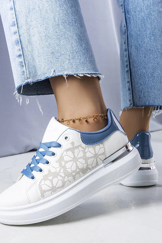 Erinas baltas un zilas perforētas kurpes