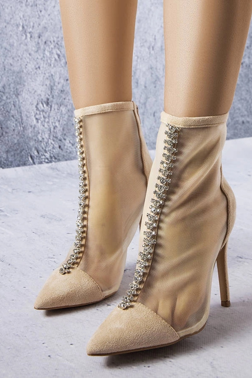 Smilšu krāsas zābaciņas ar cirkoniem,...