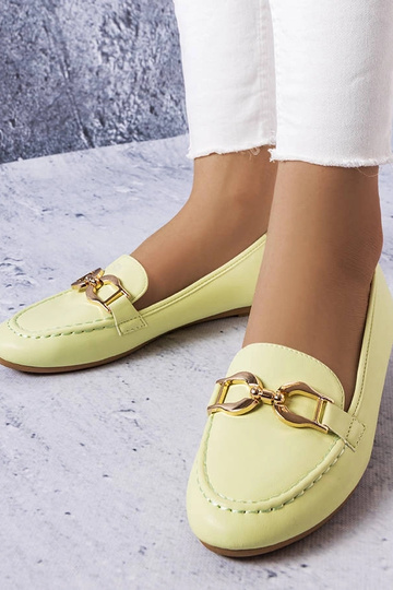 Zaļi mokasīni ar sprādzi,...