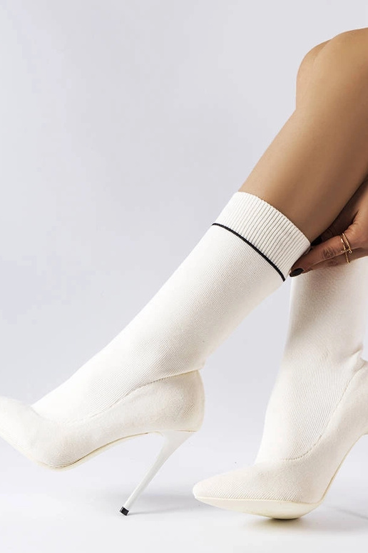 Pelletier balti zeķu zābaki ar augstu...