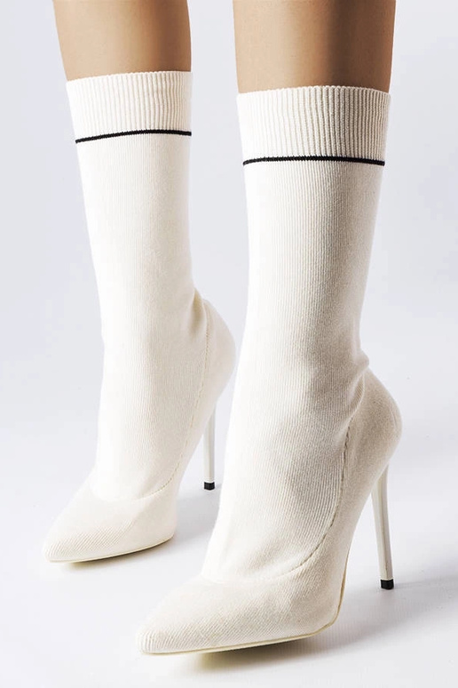 Pelletier balti zeķu zābaki ar augstu...