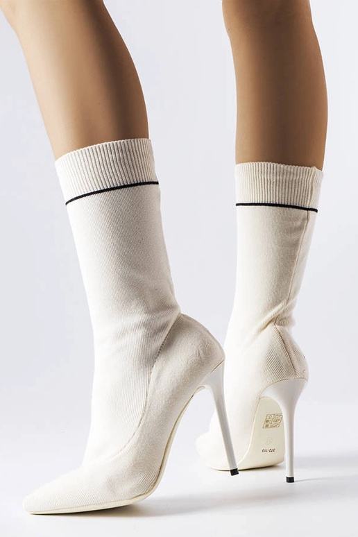 Pelletier balti zeķu zābaki ar augstu...